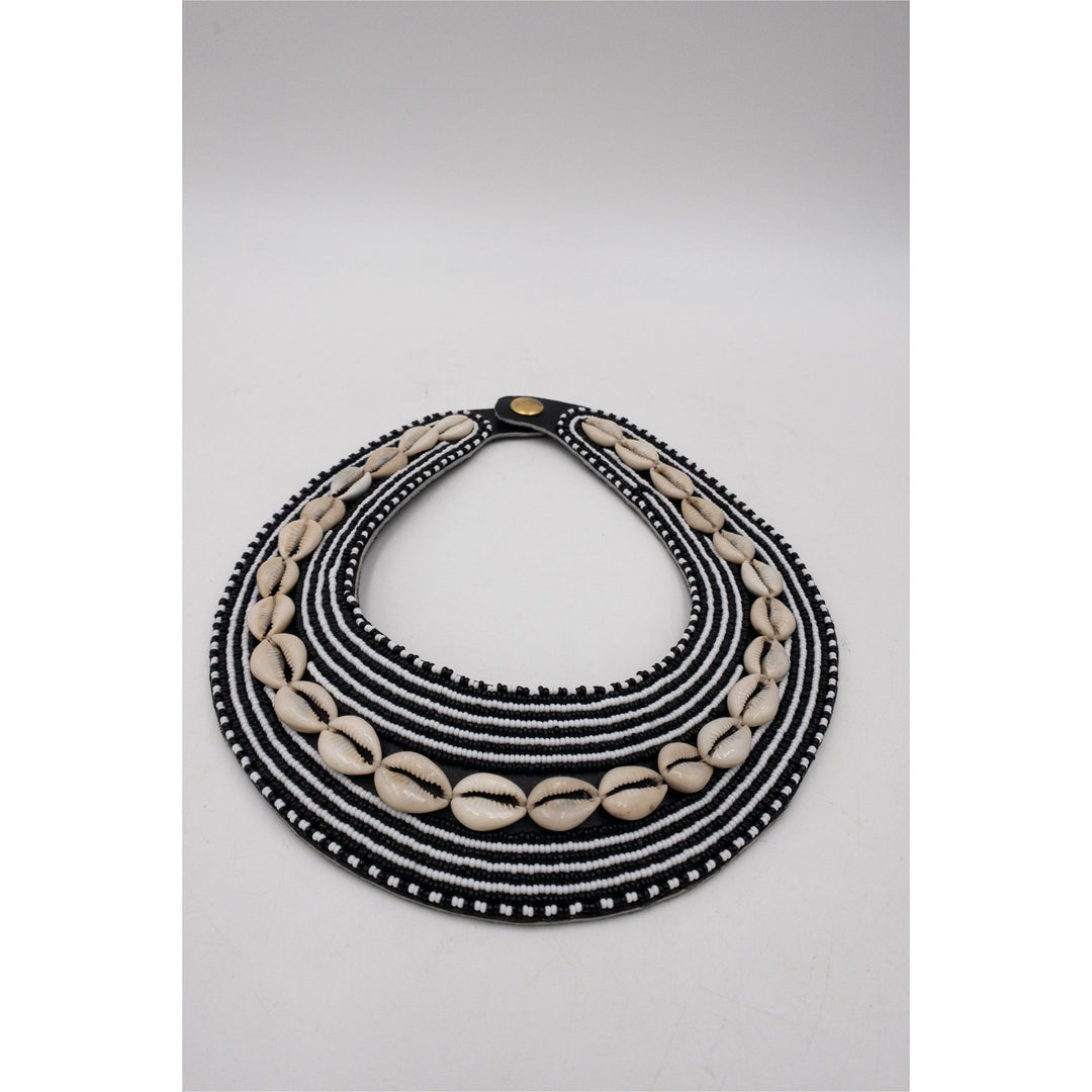 Empress Sawditu Cowry Beaded Neckpiece - Trufacebygrace