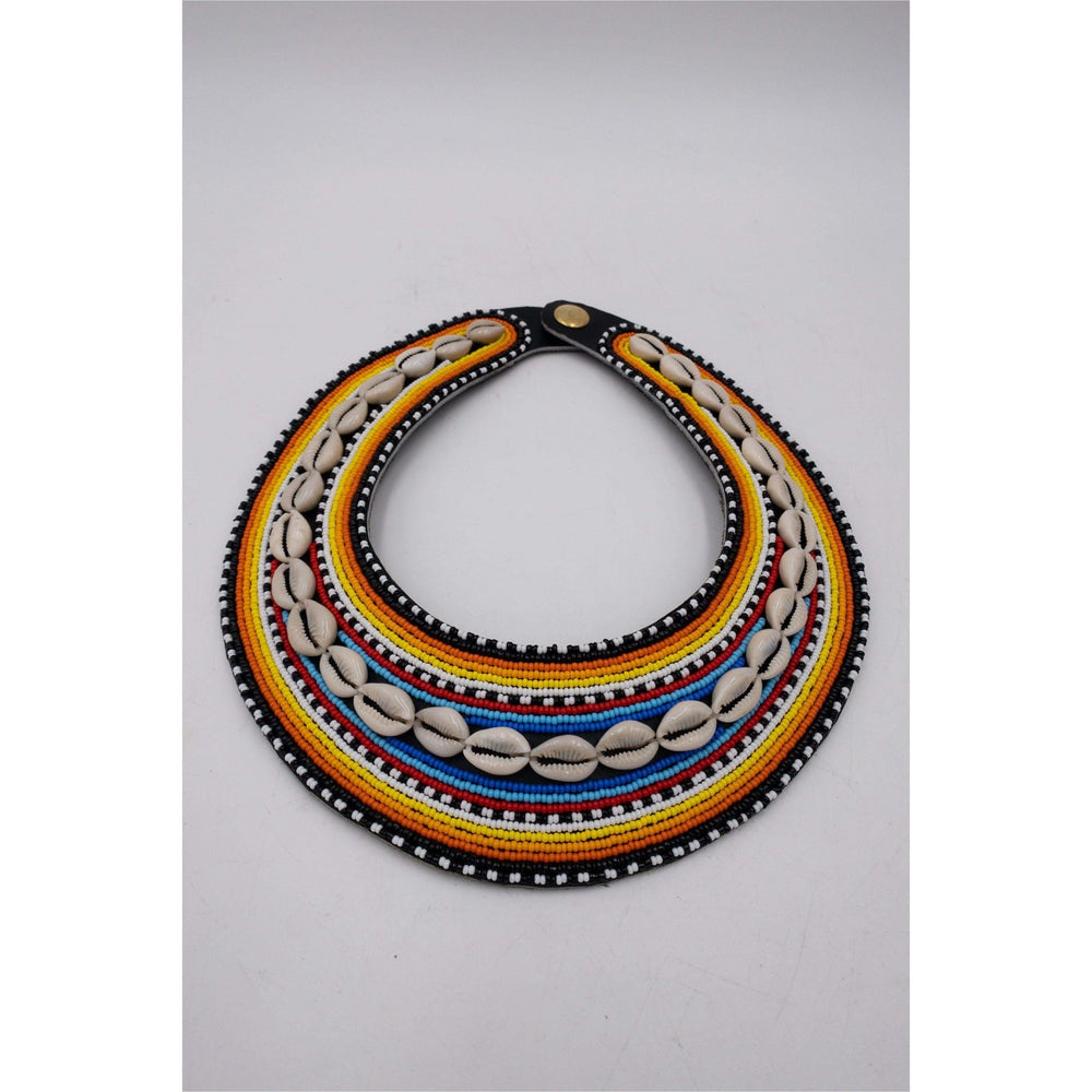 Empress Sawditu Cowry Beaded Neckpiece - Trufacebygrace