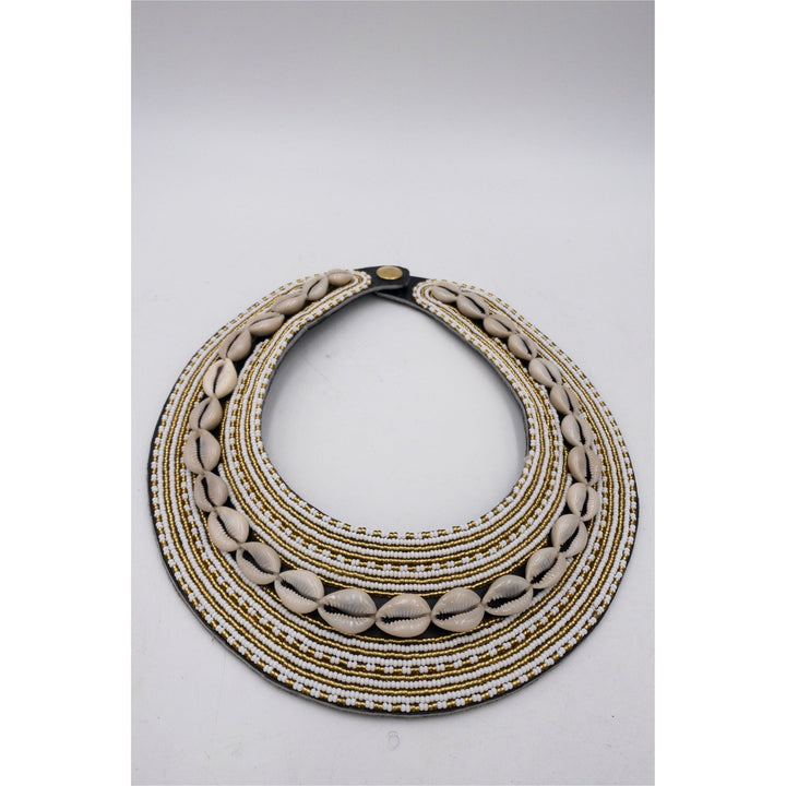 Empress Sawditu Cowry Beaded Neckpiece - Trufacebygrace