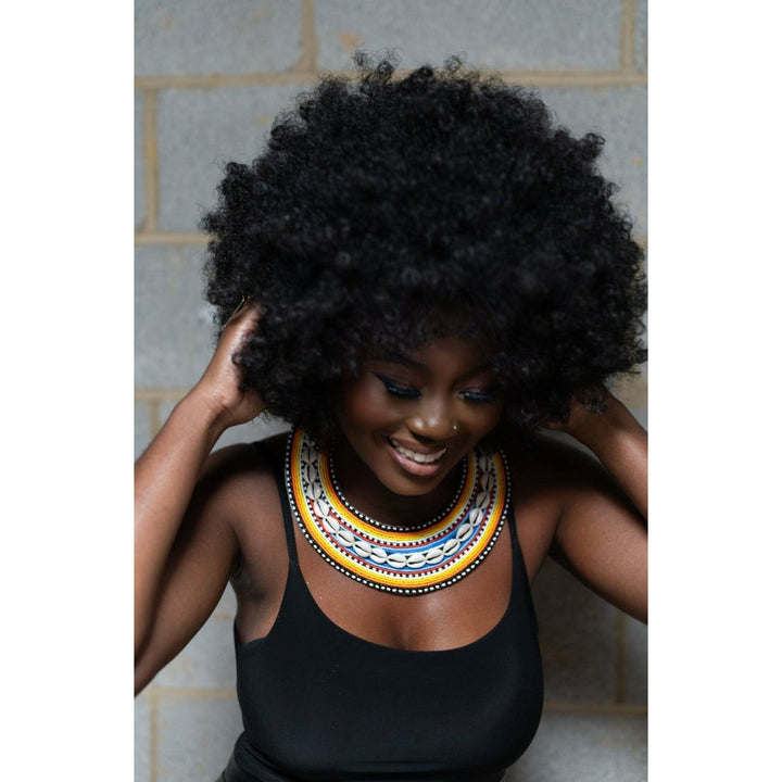 Empress Sawditu Cowry Beaded Neckpiece - Trufacebygrace