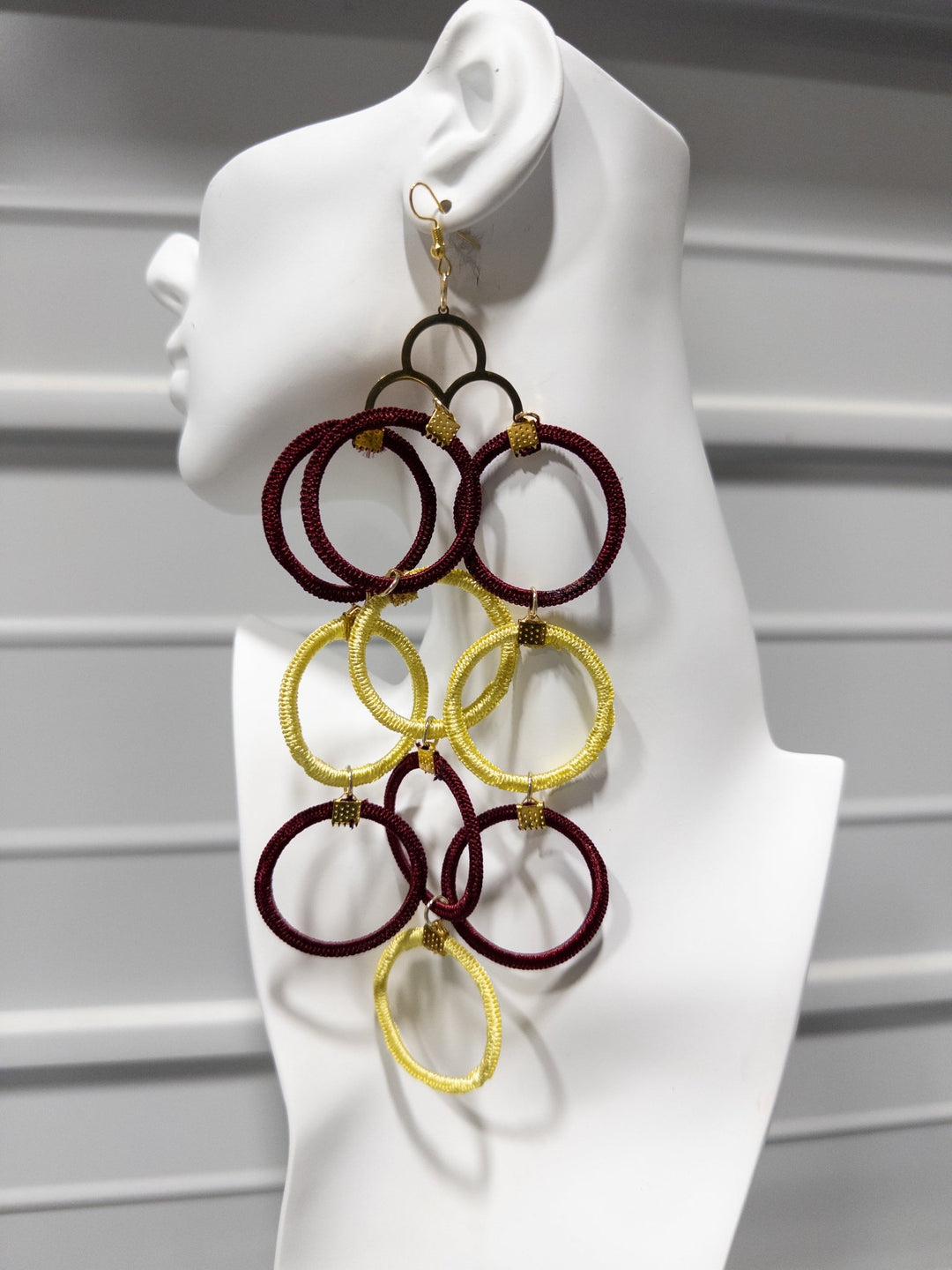 Emuyɛha Yarn Loop 3 Tier Dangling Earrings - Trufacebygrace