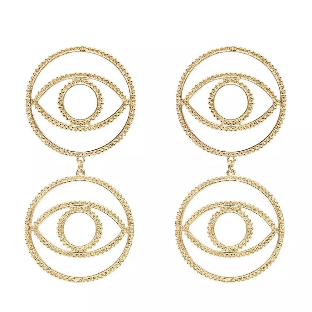 Enniboni Eye of Horus Double Circle Stud Earrings - Trufacebygrace