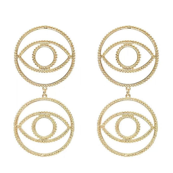 Enniboni Eye of Horus Double Circle Stud Earrings - Trufacebygrace