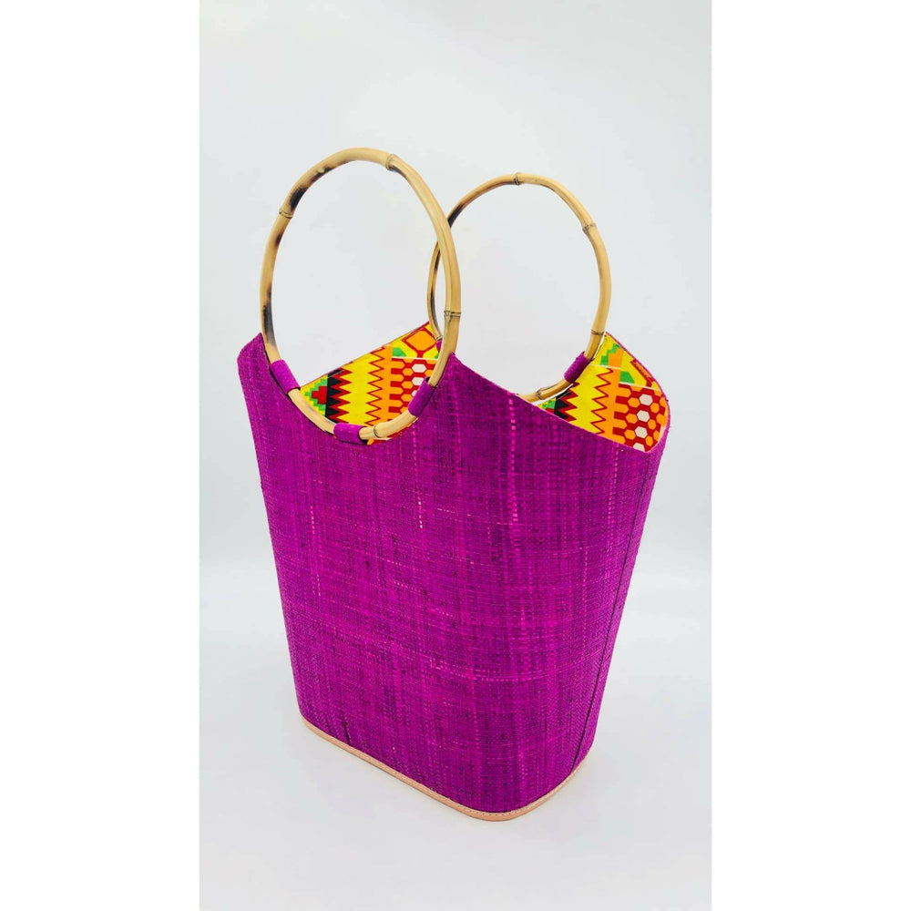 Esinam Straw and Ankara bag - Trufacebygrace