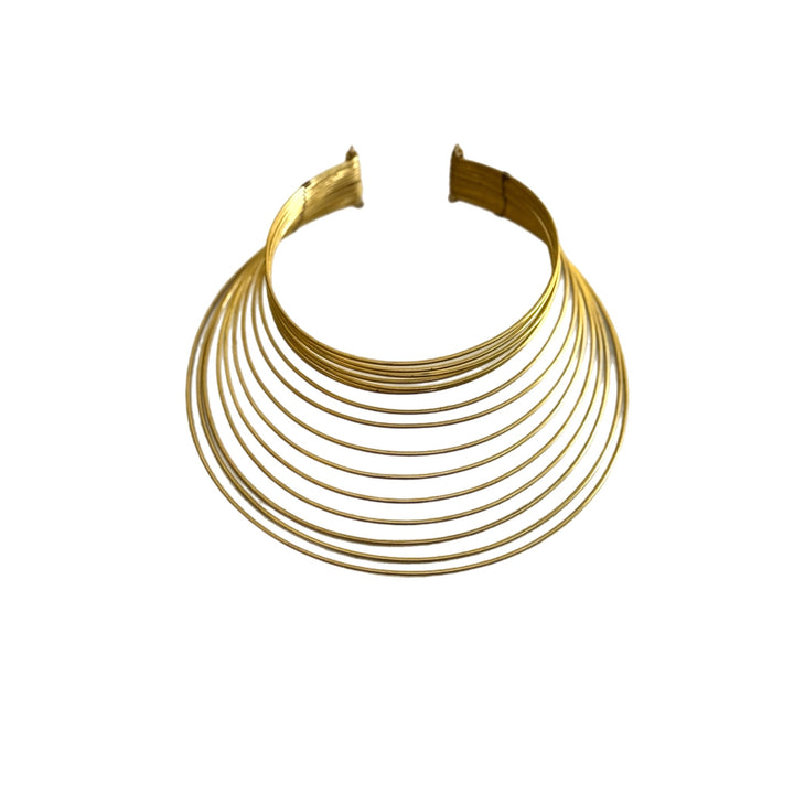 Etwaniho Multi - ring Brass Choker Necklace - Trufacebygrace