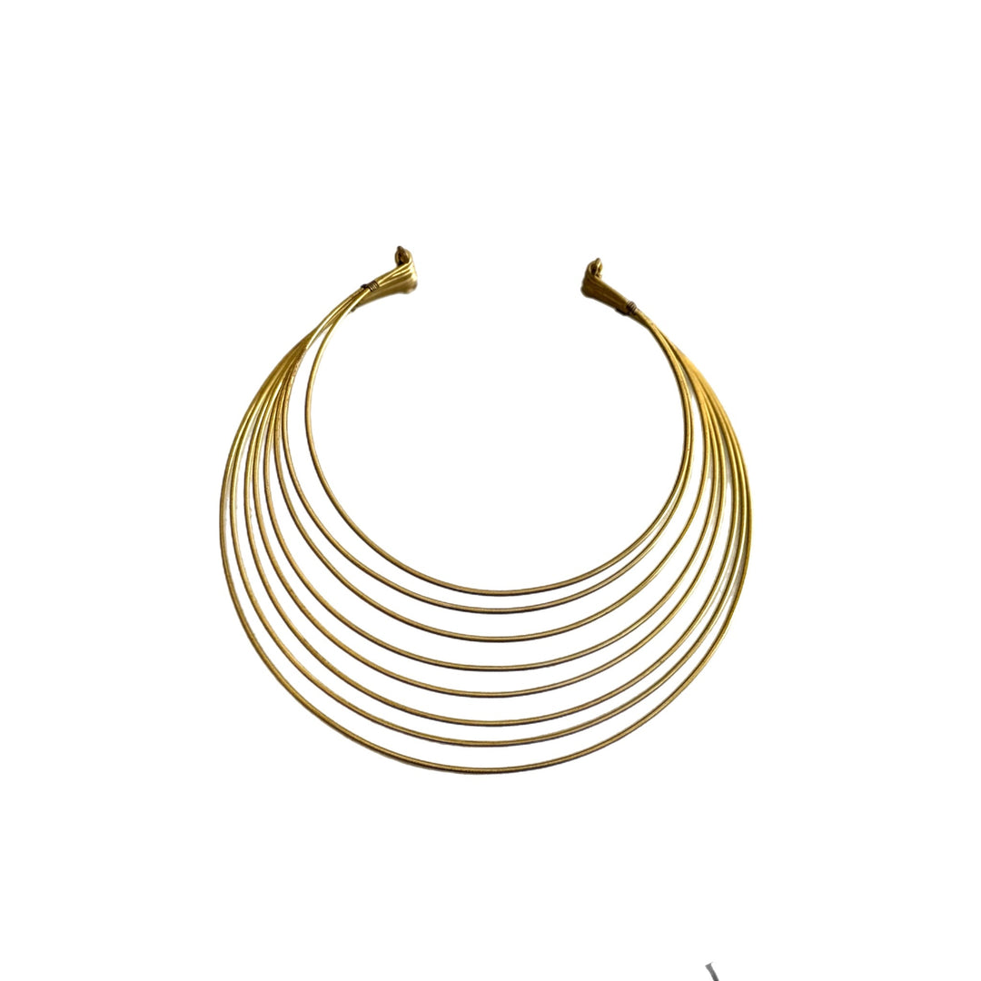 Etwaniho Multi - ring Brass Choker Necklace - Trufacebygrace