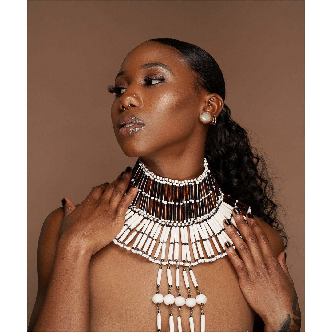 Ewuo Fitaa Bone Beads Choker - Trufacebygrace