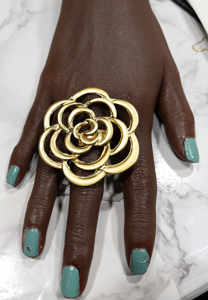 Flower Gold Plated Rings - Trufacebygrace