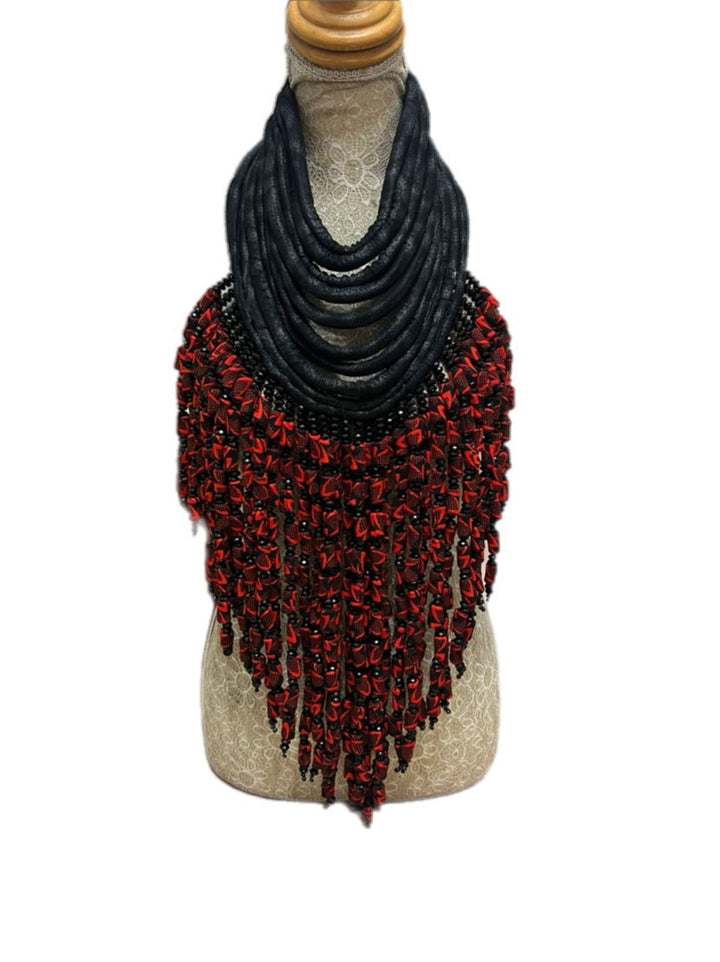 Frema Kandy Wrapped Ankara Fabric Neckpiece - Trufacebygrace