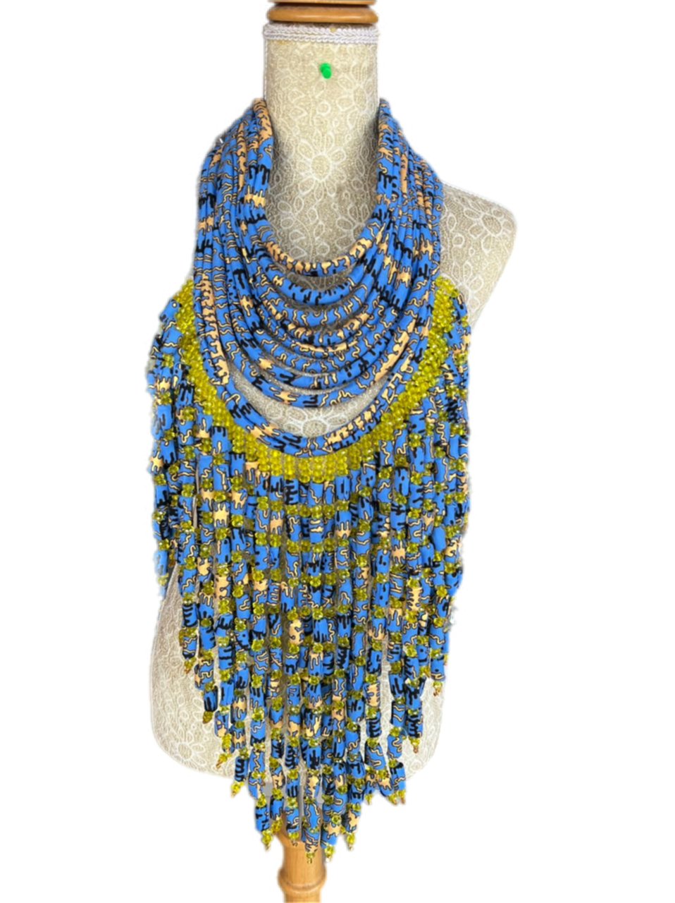 Frema Kandy Wrapped Ankara Fabric Neckpiece - Trufacebygrace