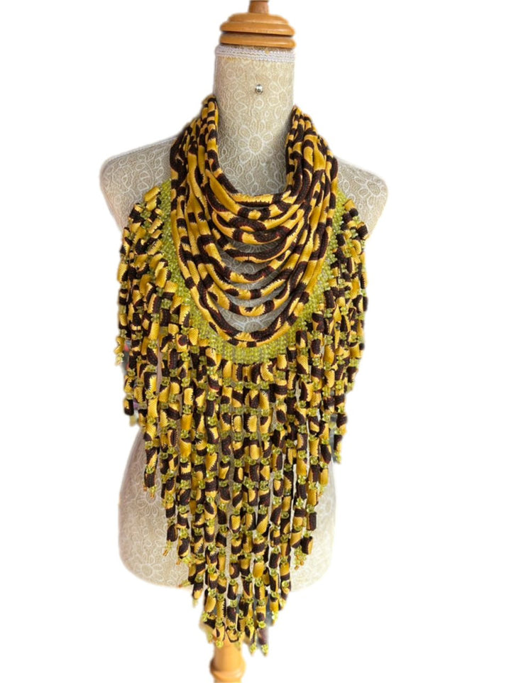 Frema Kandy Wrapped Ankara Fabric Neckpiece - Trufacebygrace