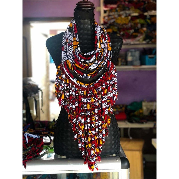 Frema Kandy Wrapped Ankara Fabric Neckpiece - Trufacebygrace