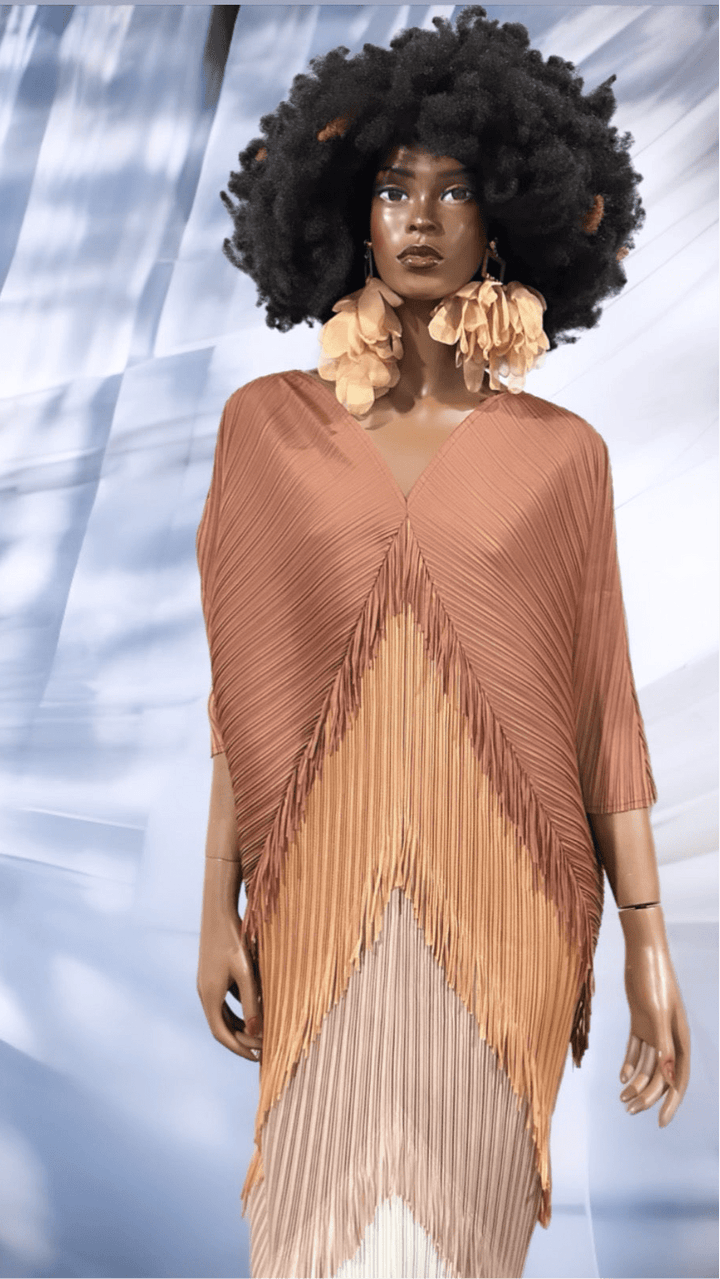 Fringe Tassel Pleated Dress - Trufacebygrace