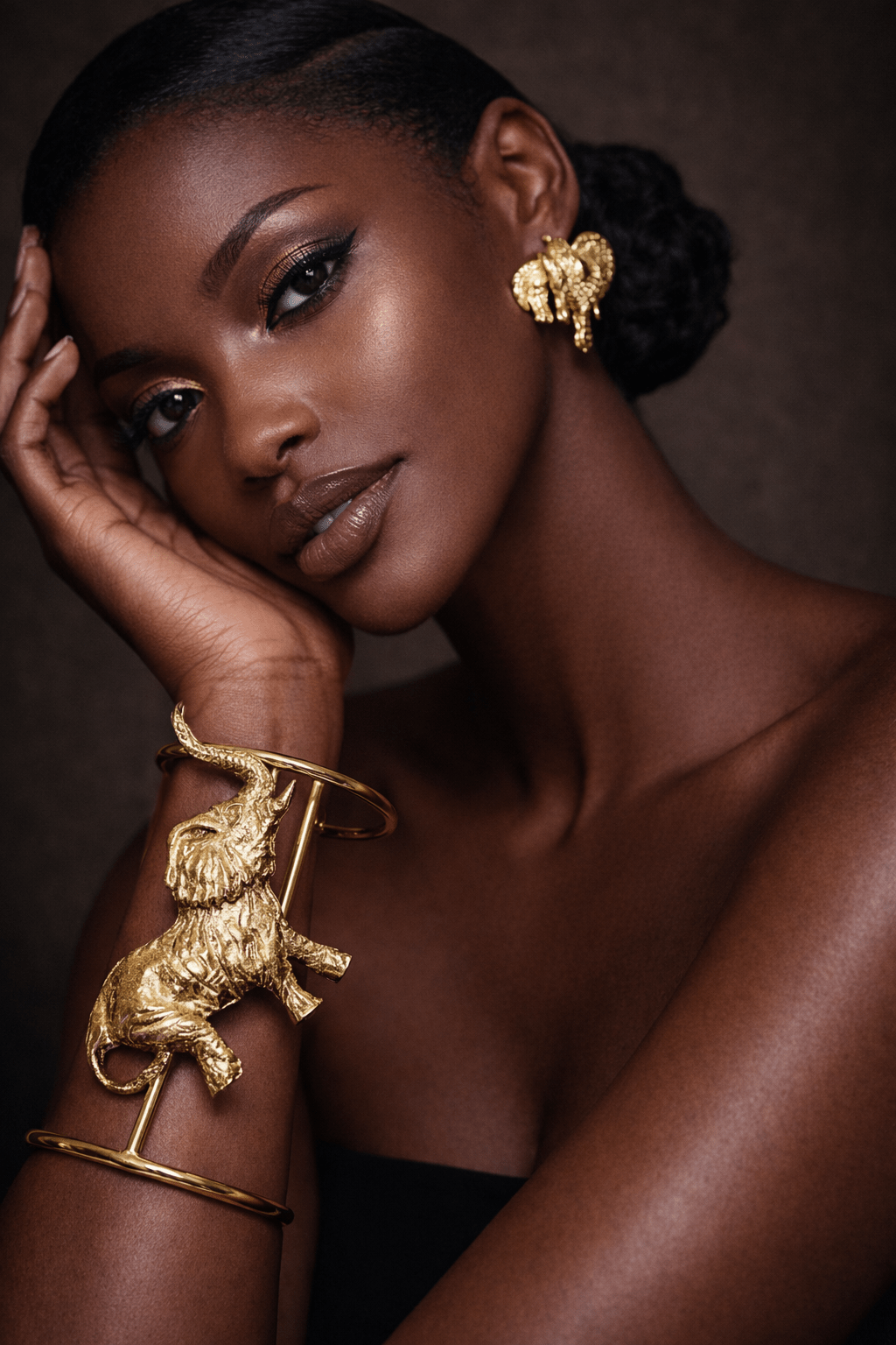 Genuine Brass Trunk Up Elephant hand Cuff/bracelet - Trufacebygrace