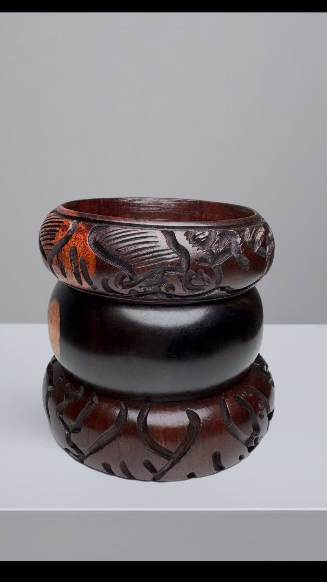 Genuine Ebony Wood stacked Bangles Set - Trufacebygrace