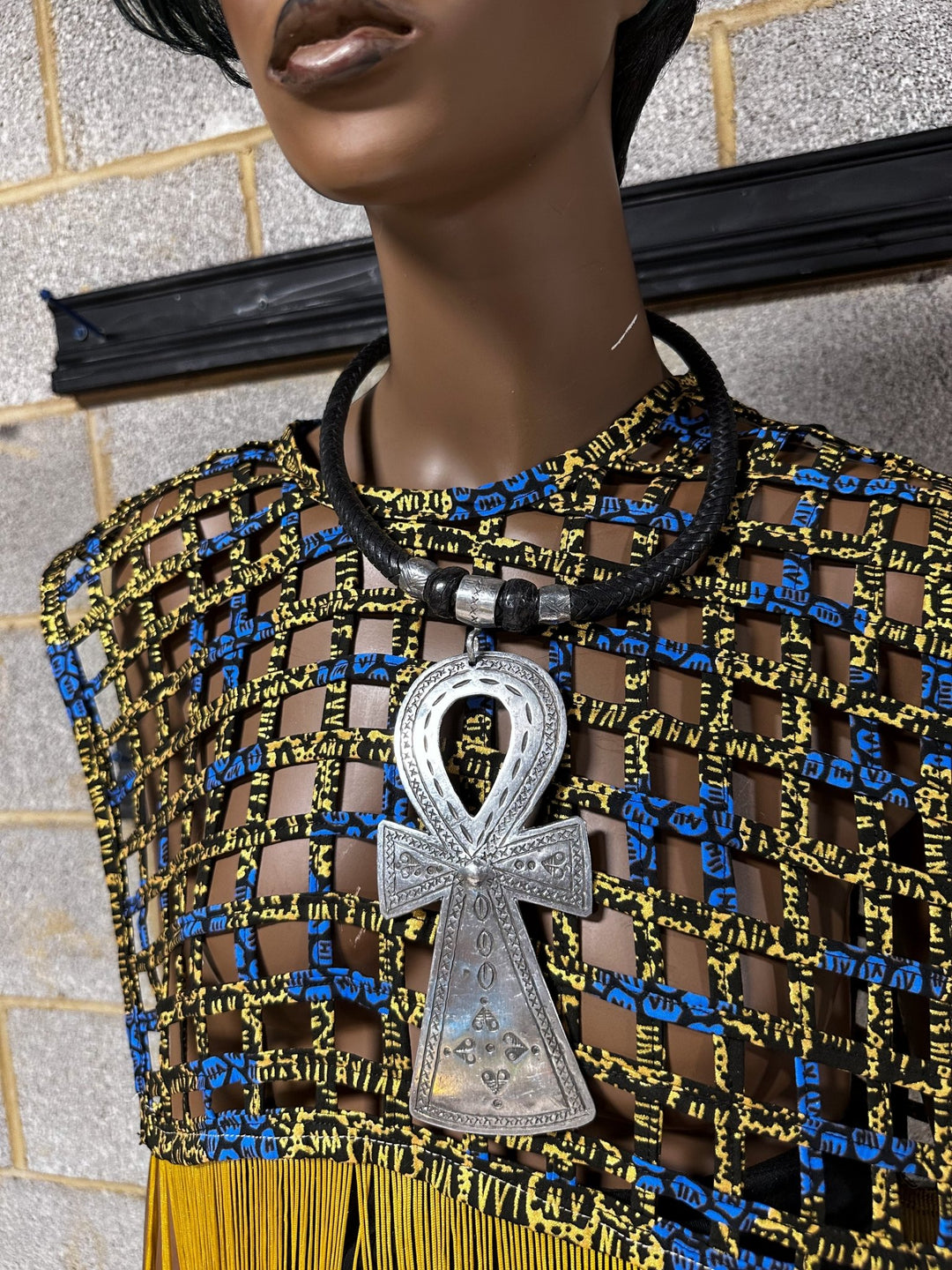 Genuine Leather and oversized adinkra pendants - Trufacebygrace