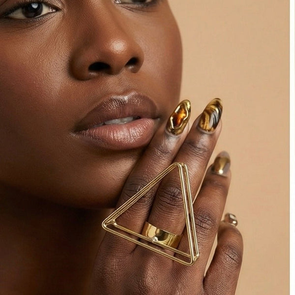 Geometric Triangle Statement Ring - Trufacebygrace