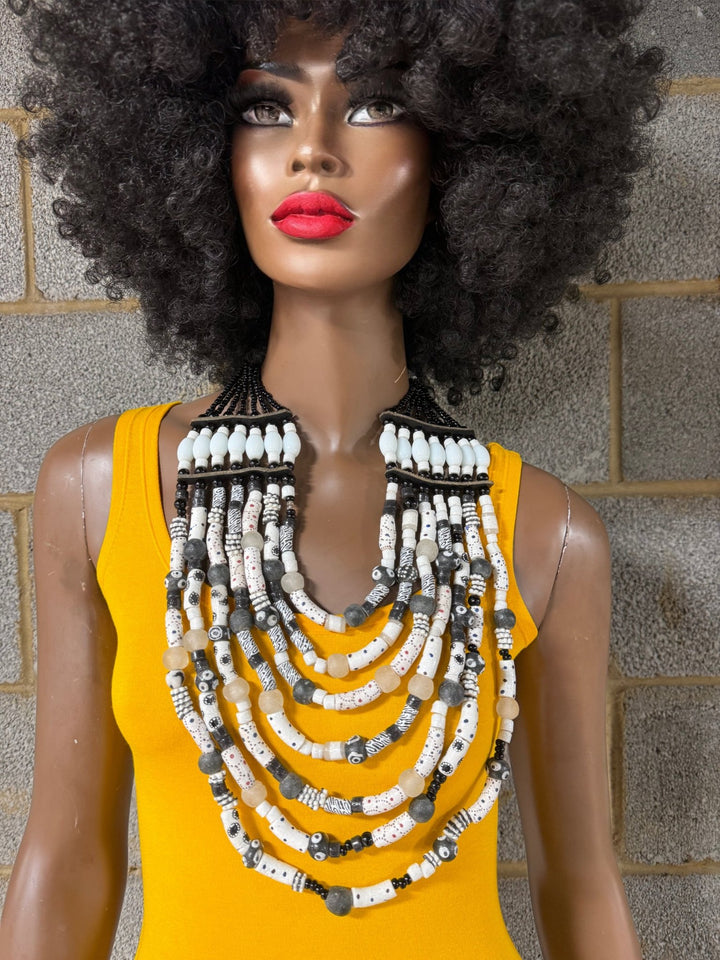 Ghanaian Glass beads /Krobo beads Necklace - Trufacebygrace