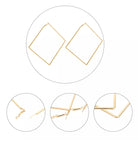 Giant square Gold Hoops Earrings - Trufacebygrace
