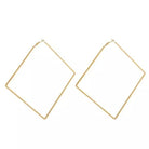 Giant square Gold Hoops Earrings - Trufacebygrace