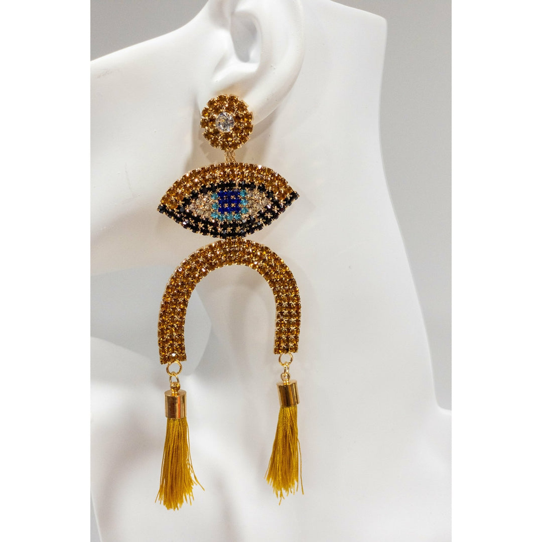 Gigi Eye of Horus Tassel Earrings - Trufacebygrace