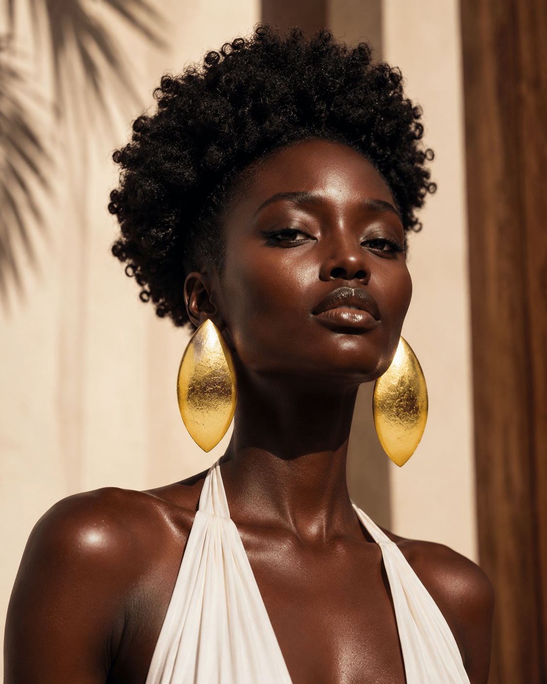 Gilded Gold Almond stud Earrings - Trufacebygrace