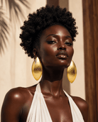 Gilded Gold Almond stud Earrings - Trufacebygrace