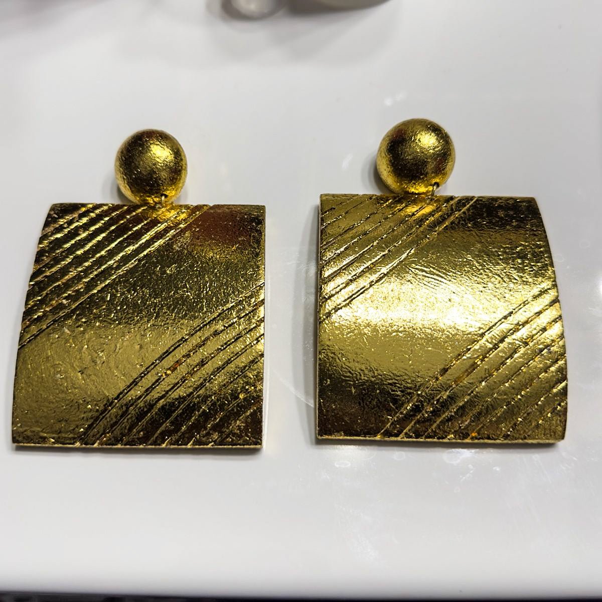 Gilded Square Earrings - Trufacebygrace