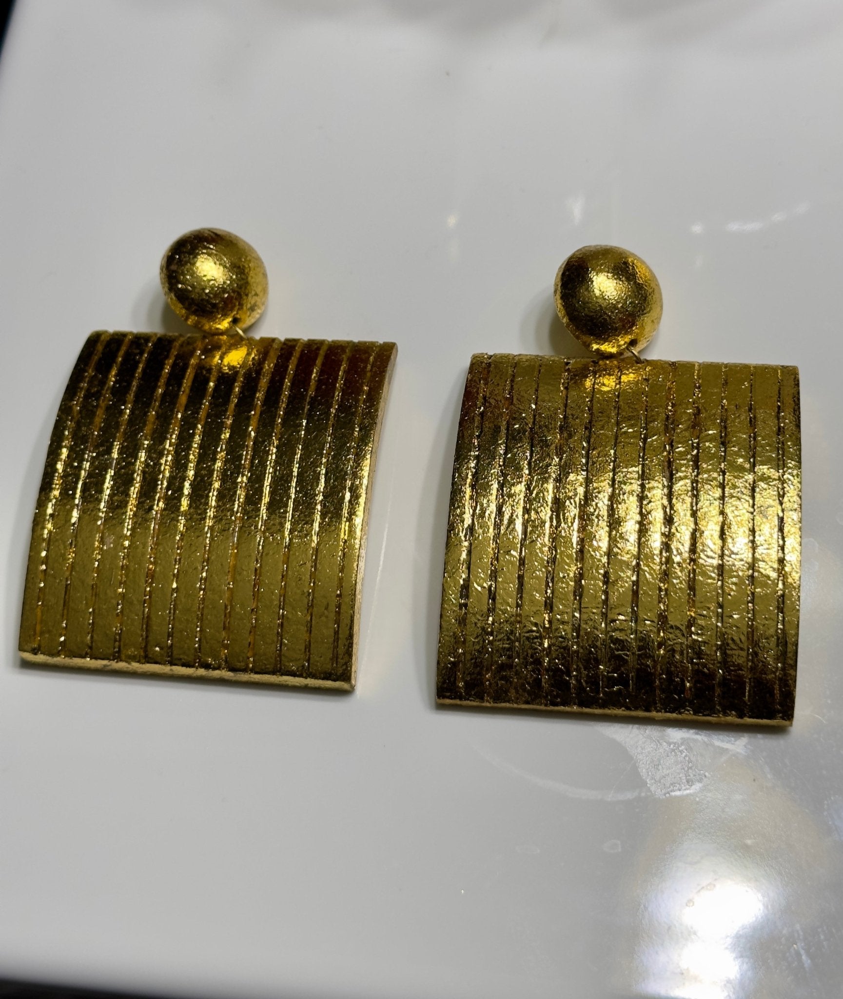 Gilded Square Earrings - Trufacebygrace