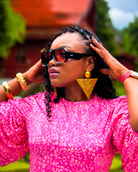 Gilded Triangle Earrings - Trufacebygrace