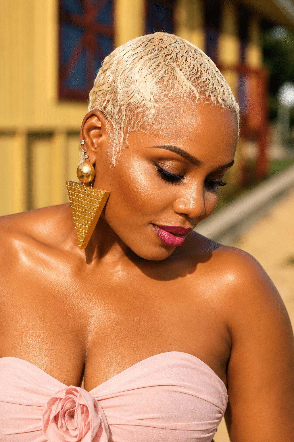Gilded Triangle Earrings - Trufacebygrace