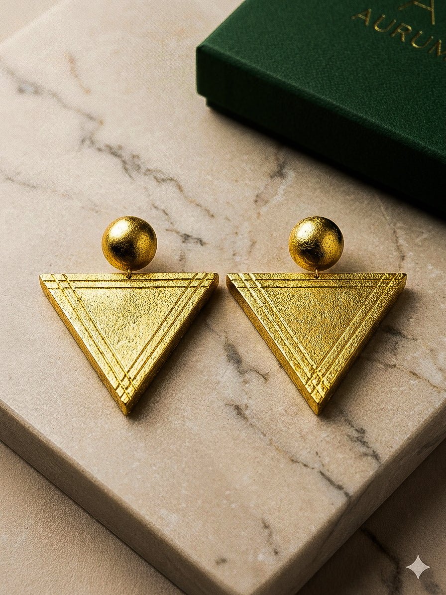 Gilded Triangle Earrings - Trufacebygrace