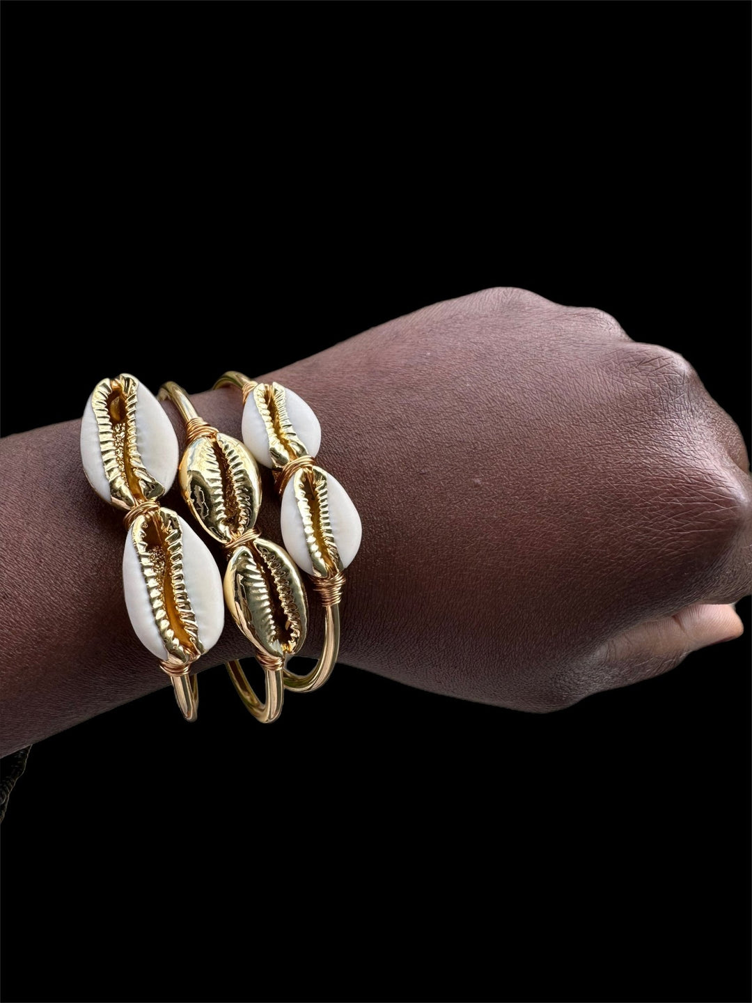 Goddess Adjustable Double cowry shell Bracelet/Bangle - Trufacebygrace