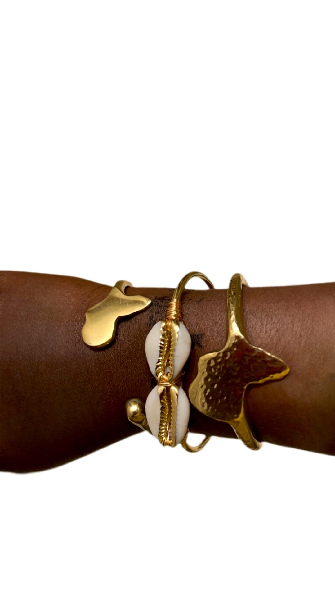 Goddess Adjustable Double cowry shell Bracelet/Bangle - Trufacebygrace