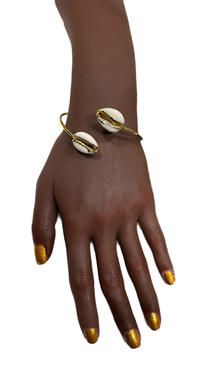 Goddess Adjustable Double cowry shell Bracelet/Bangle - Trufacebygrace