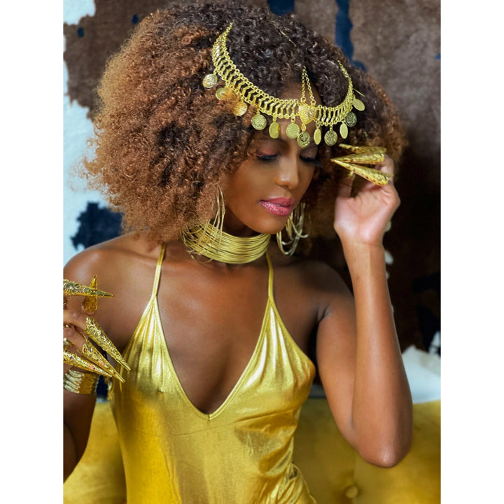 Goddess Tierah Maang Tikka Gold headpiece/ head chain - Trufacebygrace