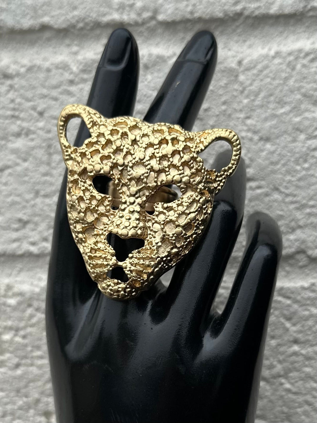 Gold - plated Leopard Adjustable Ring - Trufacebygrace