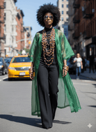 Gold - Woven Ankara Fabric Link Necklace - Trufacebygrace
