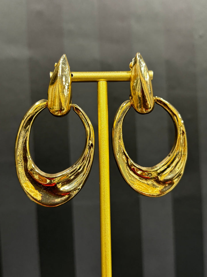 Golden Clip on Stud earrings - Trufacebygrace