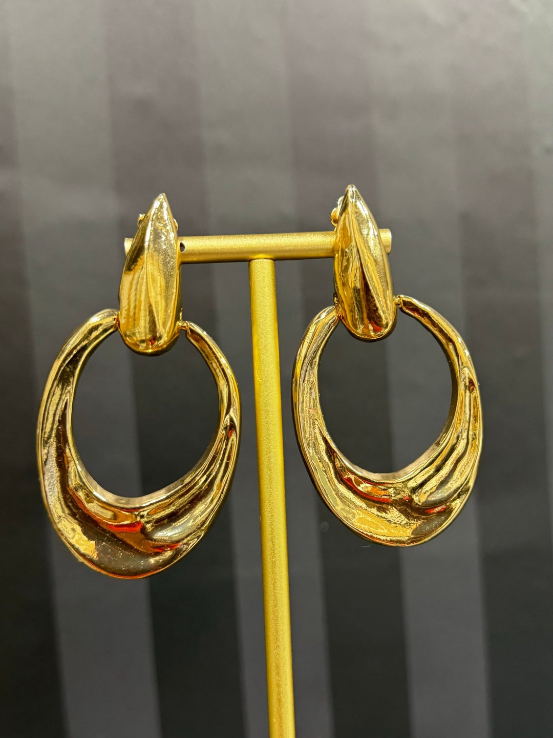 Golden Clip on Stud earrings - Trufacebygrace