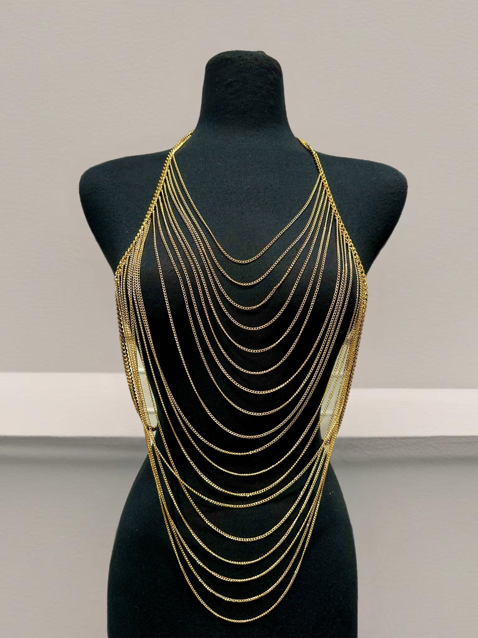 アクセサリー Perfume Closet Pearl Chain Harness Pearl Body Chain, Pearl Body Harness, Skeleton Body Chain