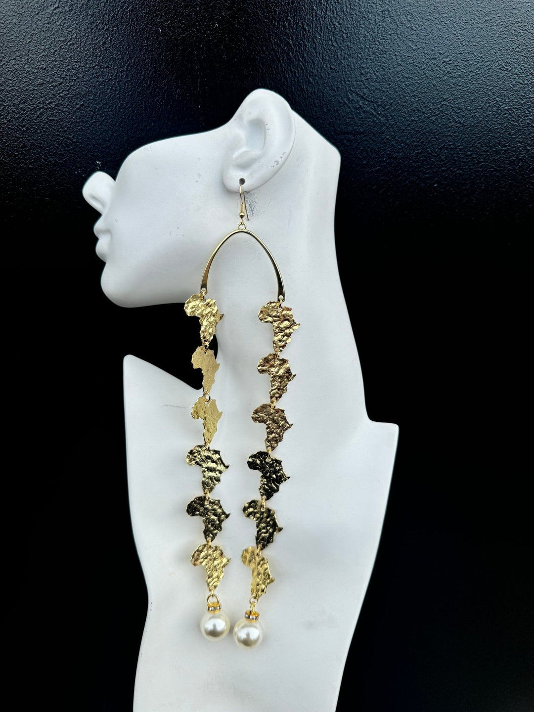 Golden Map Flow Earrings - Trufacebygrace