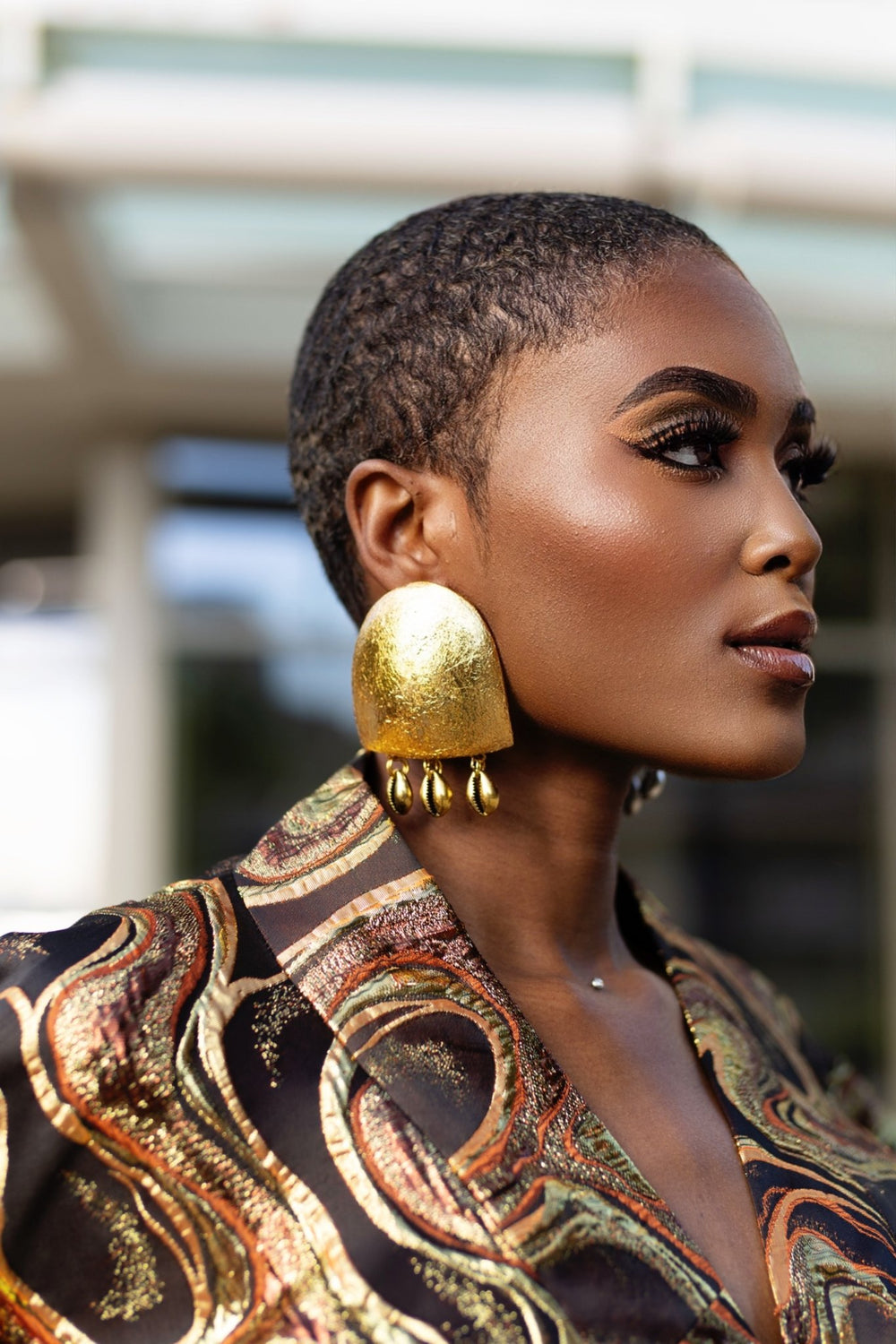 Golden Scoop with Cowries Earrings - Trufacebygrace