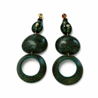 Green Dots Tribal Calabash Earrings - Trufacebygrace