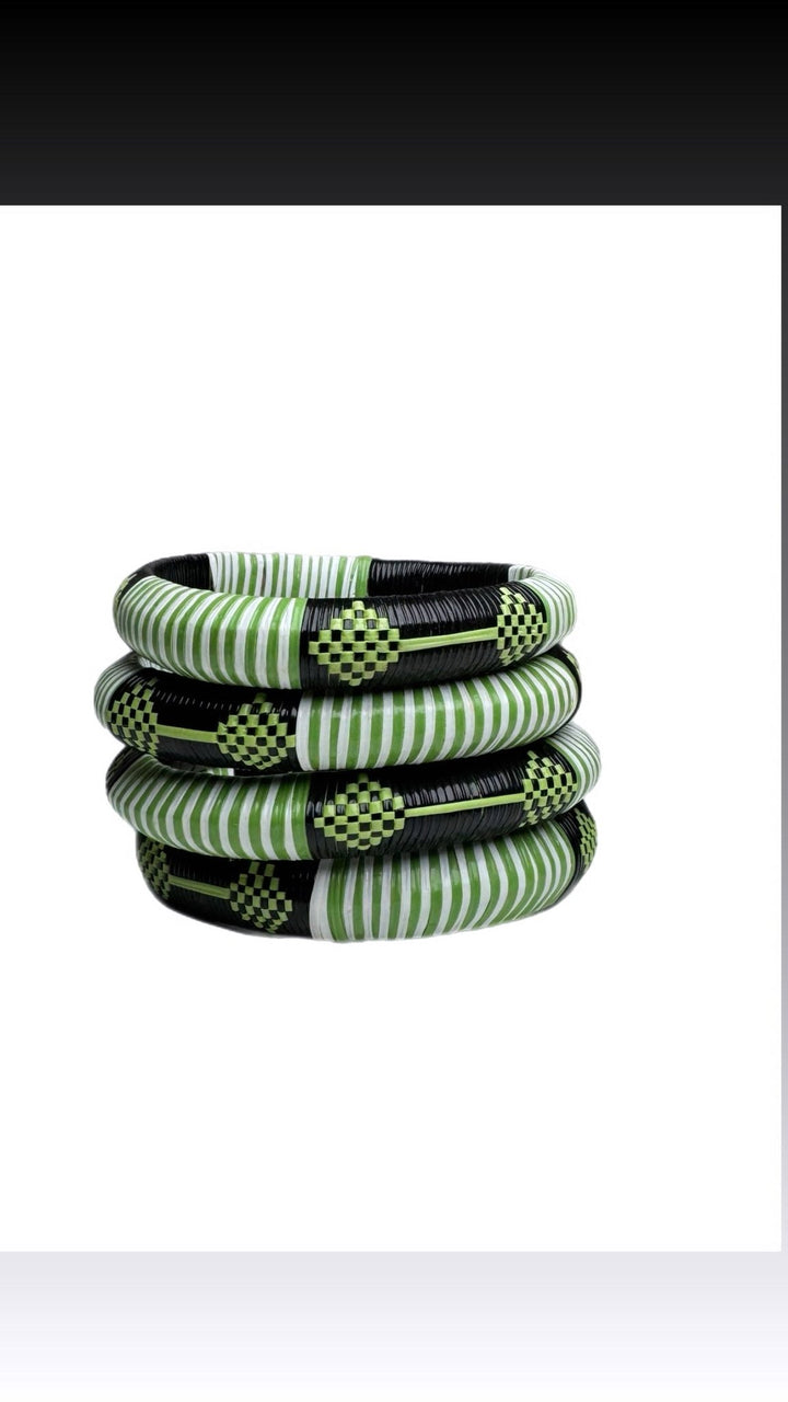 Green Woven Bangle Set - Trufacebygrace