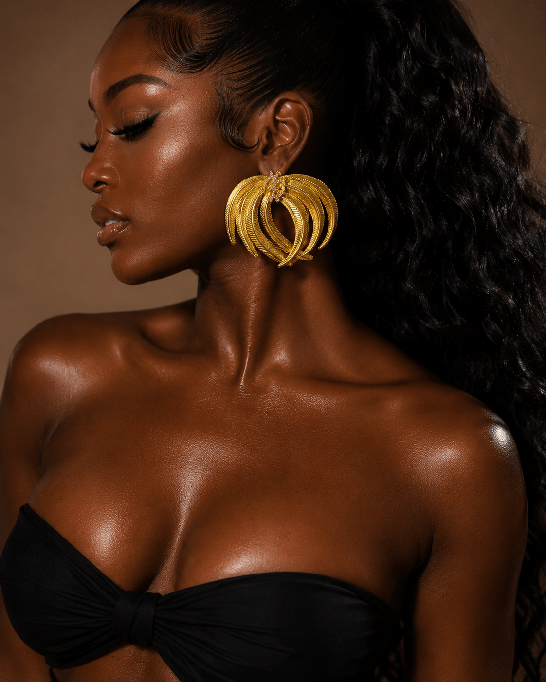 Gye Nyame Fan Statement Earrings - Trufacebygrace
