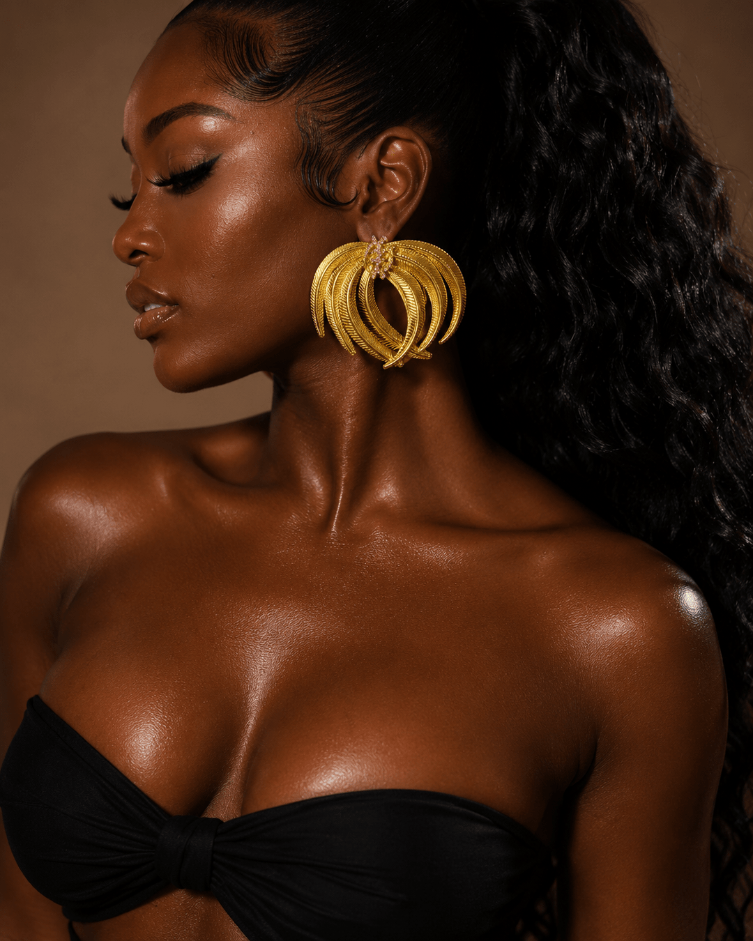 Gye Nyame Fan Statement Earrings - Trufacebygrace