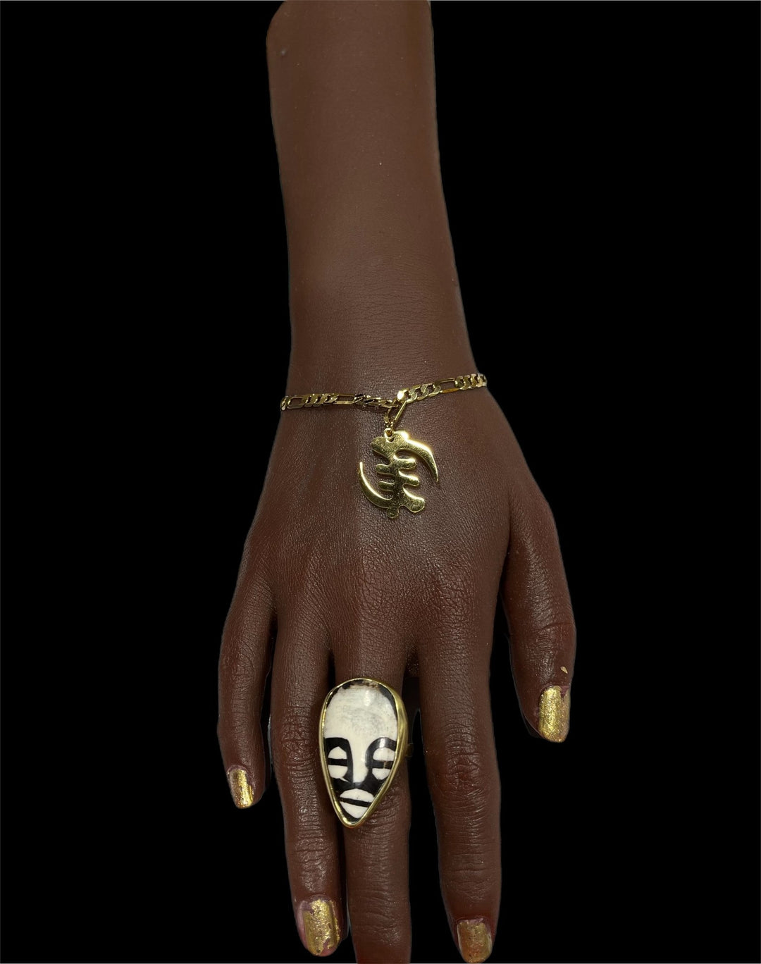 Gye Nyame gold plated bracelet - Trufacebygrace