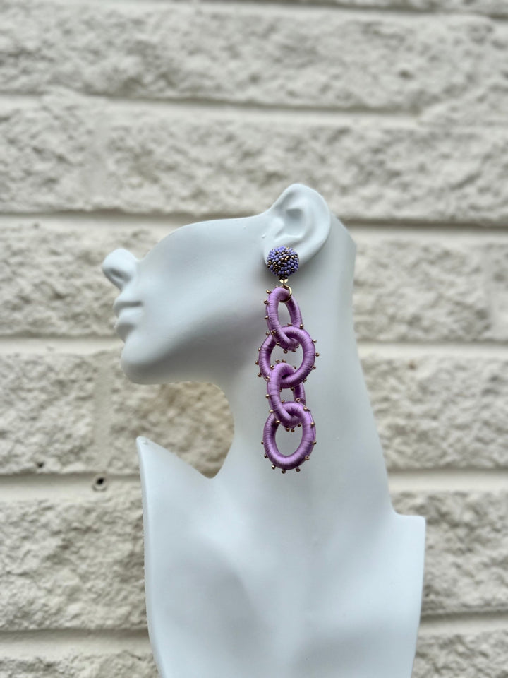 Gyedzi Lavender Link Tassel Earrngs - Trufacebygrace