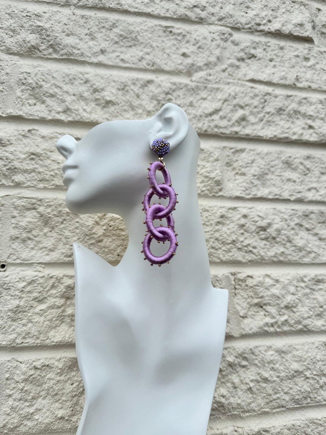 Gyedzi Lavender Link Tassel Earrngs - Trufacebygrace